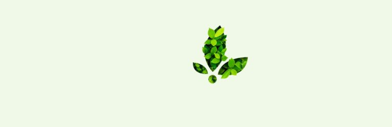 Topinpuiston kolmelehtisen lehdykän muotoinen, vihreä logo.